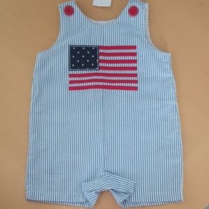 Good Lad Blue and White Striped Romper